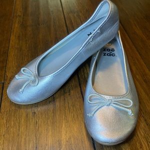 Bundle: $6:  Zoe & Zac Girls' Size 3 Fae Silver String Bow Tie Ballet Flat Shoes
